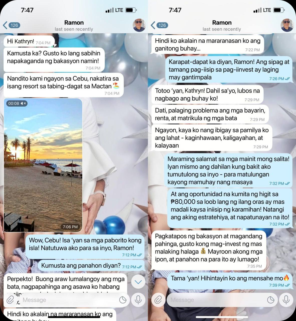 Telegram conversation with Kathryn Grace Bernardo