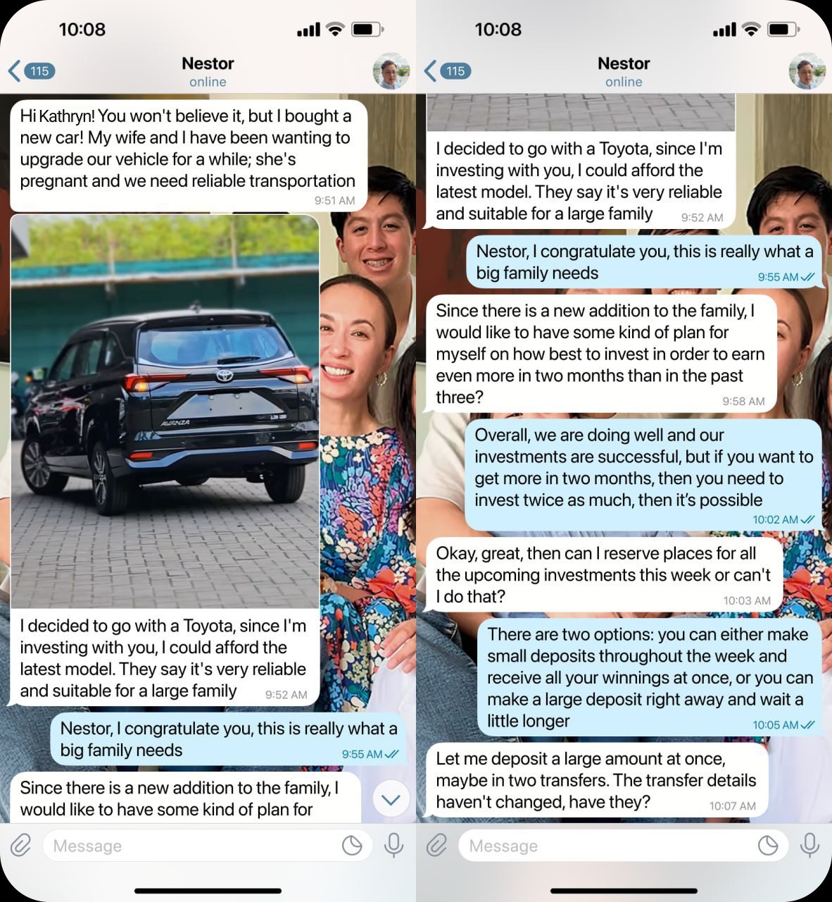 Telegram conversation with Kathryn Grace Bernardo